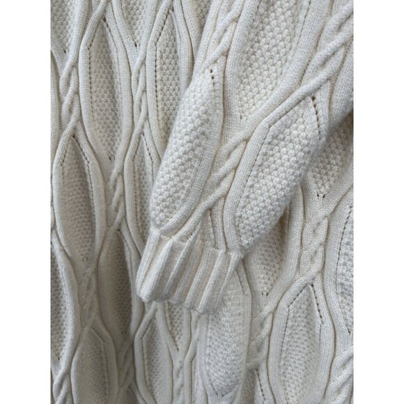 Line & Dot Billy Long Cable Knit Sweater Dress L White Winter‎ Anthropologie - Picture 6 of 8